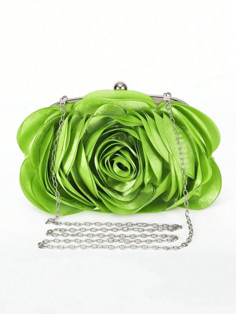 Hot Sale Evening Bag Flower Bride Small Purse Full Dress Party Handbag Wedding Wallet Women Floral Chain Lady Clutches EB034