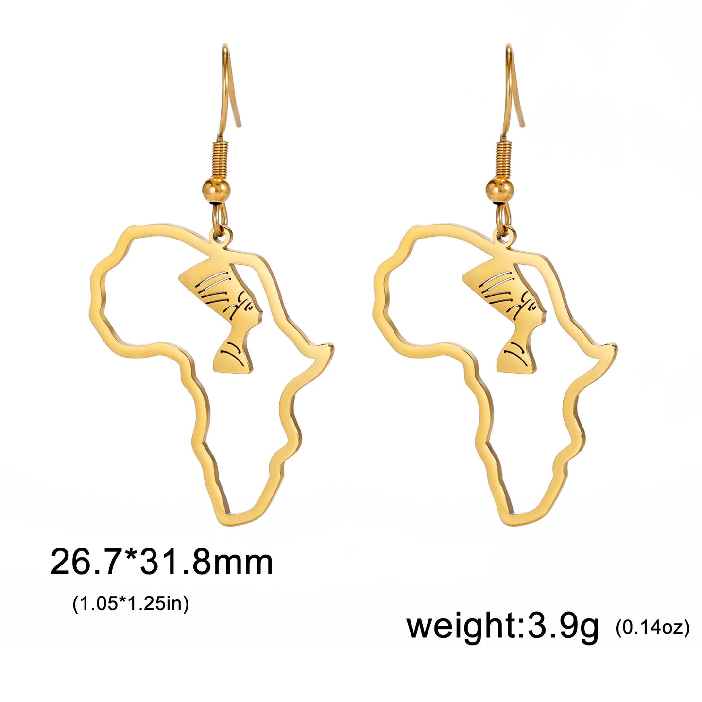 Giraffe Elephant Map Earrings Animal Africa Safari Stainless Steel Women Earrings Trendy Statement Jewelry Party Gift 2025