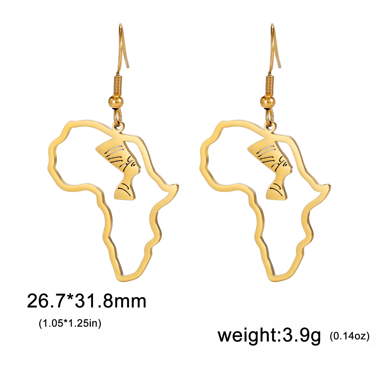 Giraffe Elephant Map Earrings Animal Africa Safari Stainless Steel Women Earrings Trendy Statement Jewelry Party Gift 2025