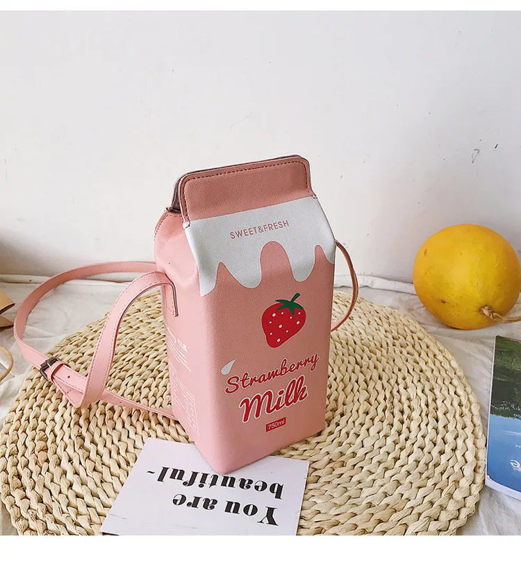 Vedazzling Milk Box Women Shoulder Bag