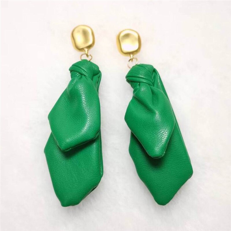 Leather Knotted Drop Earrings