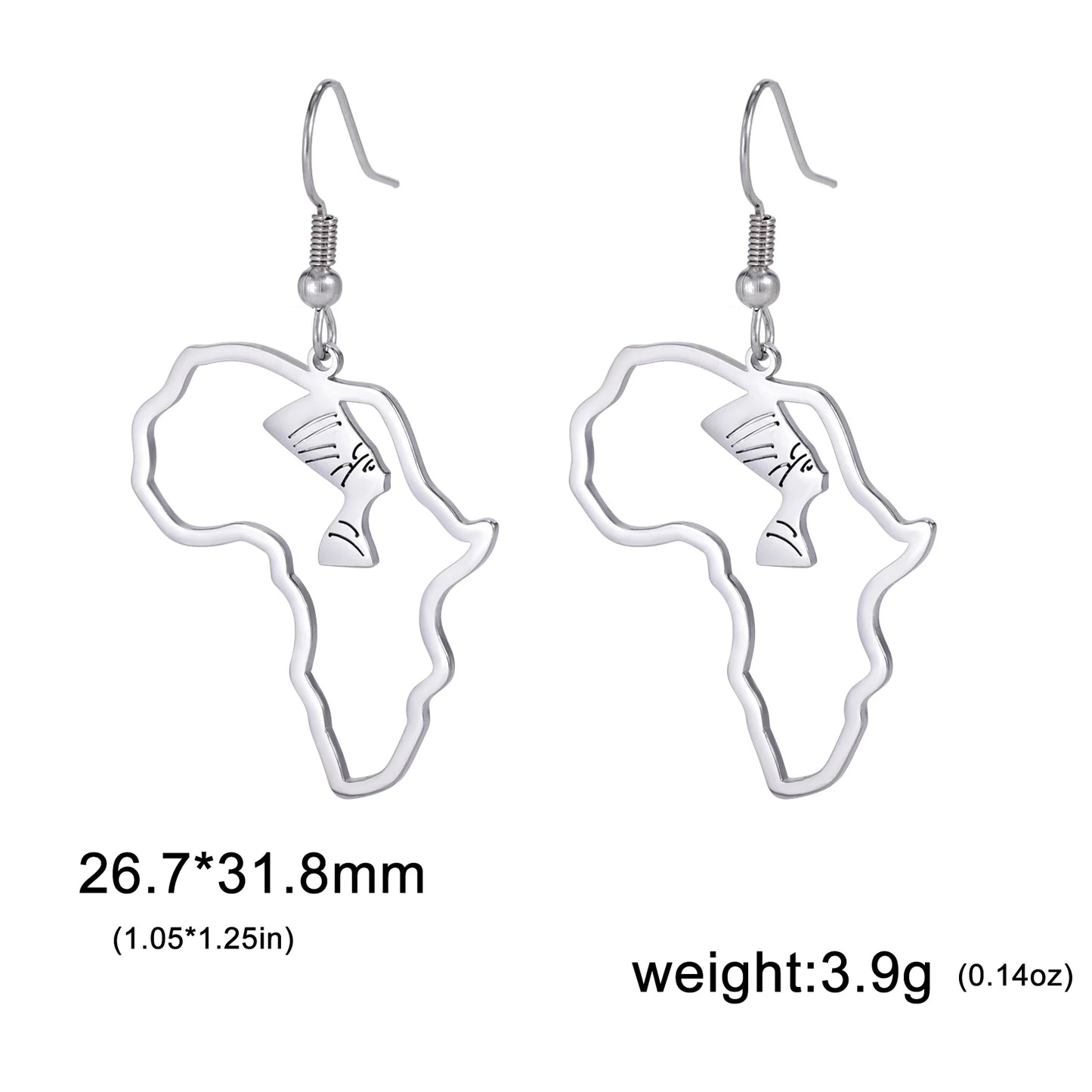 Giraffe Elephant Map Earrings Animal Africa Safari Stainless Steel Women Earrings Trendy Statement Jewelry Party Gift 2025