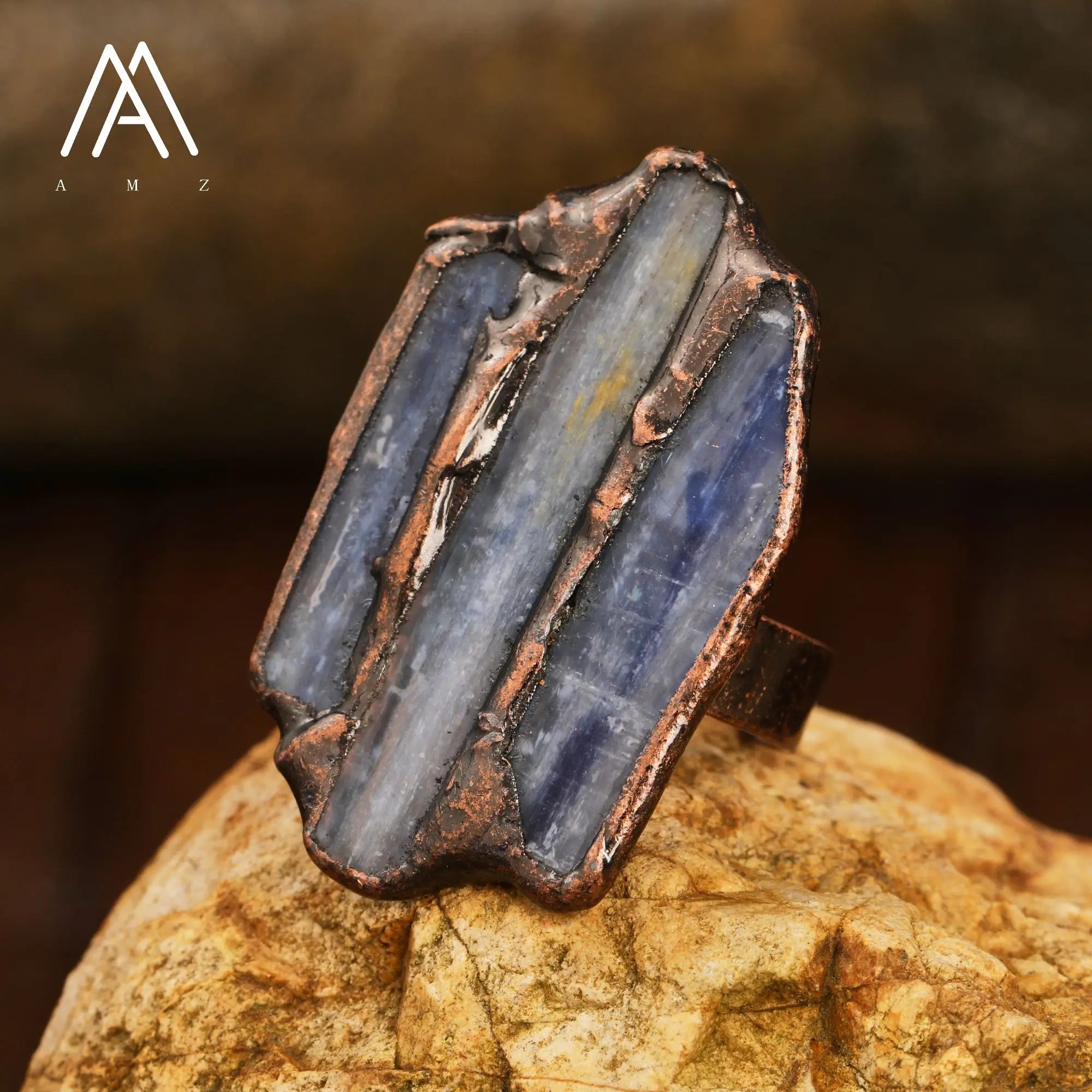 Natural Citrines Amethysts Quartz Beads Bronze Finger Rings For Women Gemstones Double Beads Open Adjustable Rings Dropship