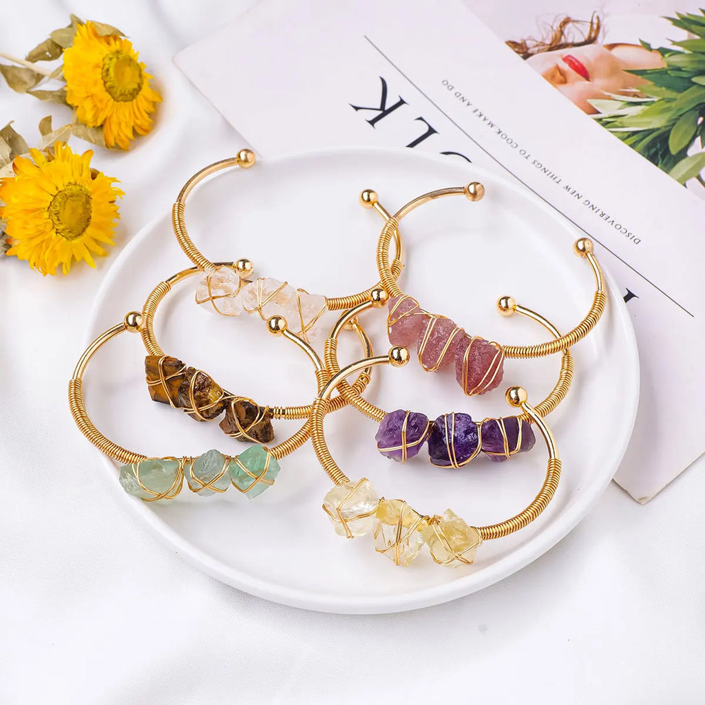 Crystal Rough Raw Stone Bracelet