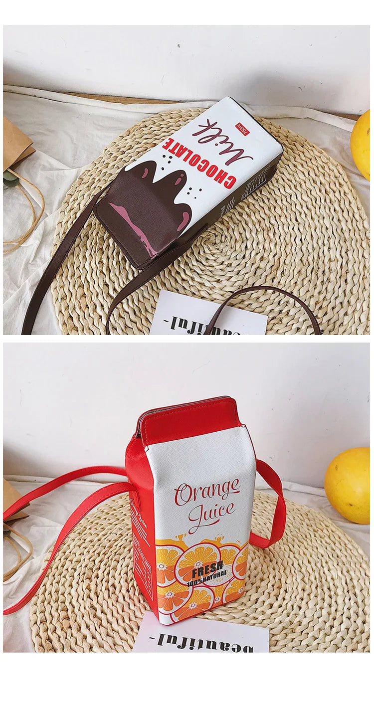 Vedazzling Milk Box Women Shoulder Bag