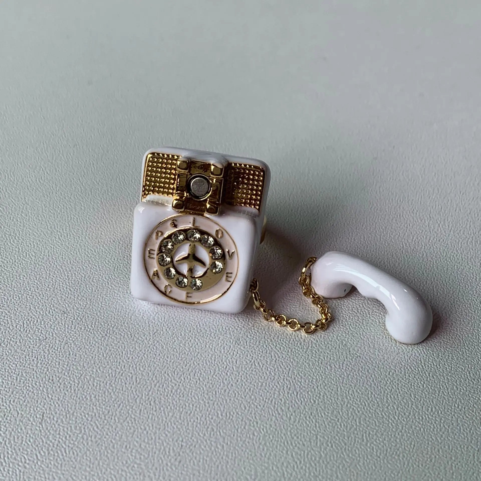 HangZhi Punk Vintage Colorful Enamel Telephone Ring Exaggerated Funny Y2K Charms Party Jewelry for Women New In