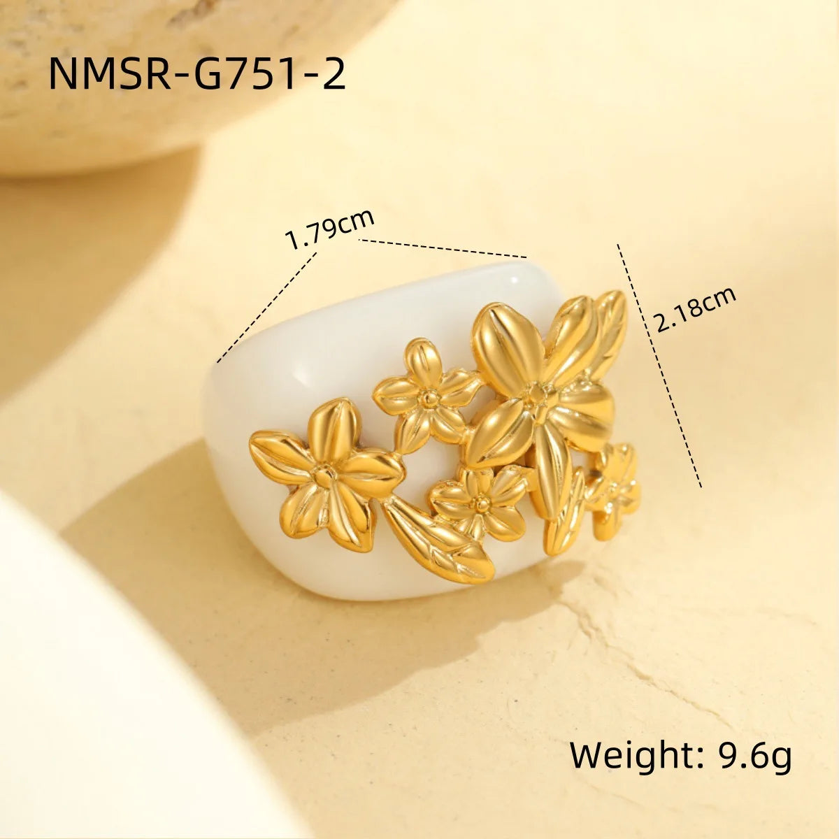 Vedazzling Resin Large Flower Ring