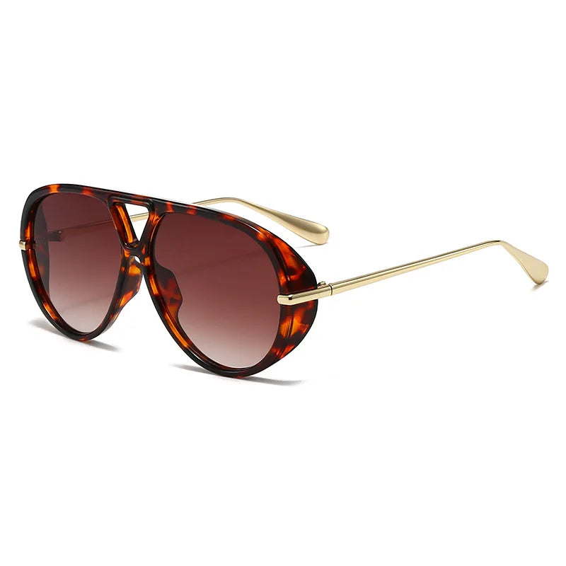 Fashion Leopard Print Alloy Sunglasses