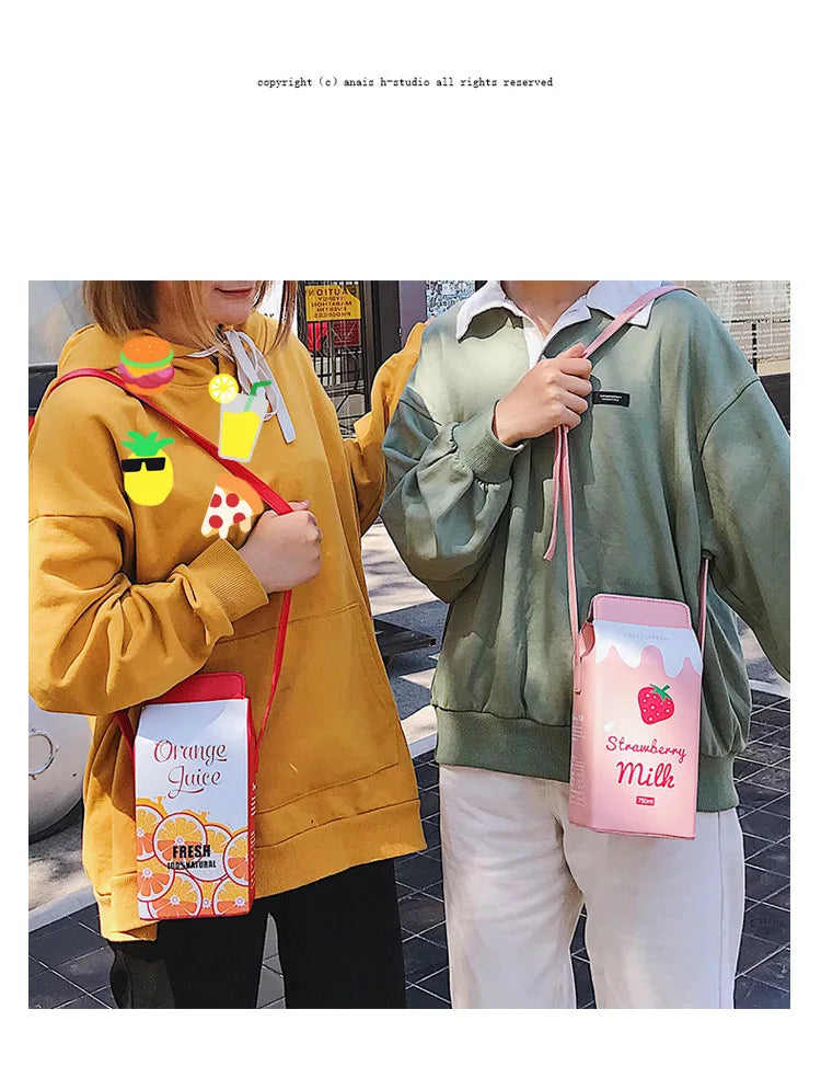 Vedazzling Milk Box Women Shoulder Bag