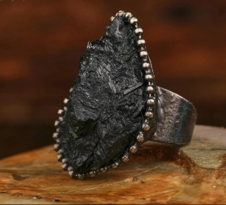 Natural Citrines Amethysts Quartz Beads Bronze Finger Rings For Women Gemstones Double Beads Open Adjustable Rings Dropship