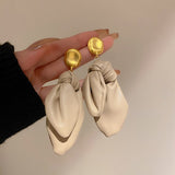 Leather Knotted Drop Earrings