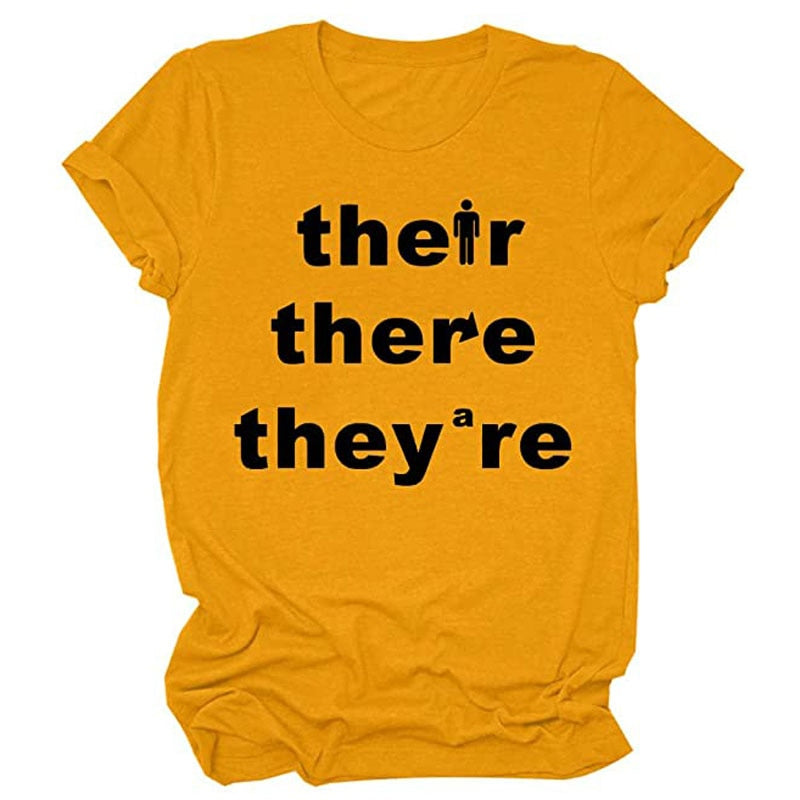 Their There They're  Grammar Graphic T-Shirt