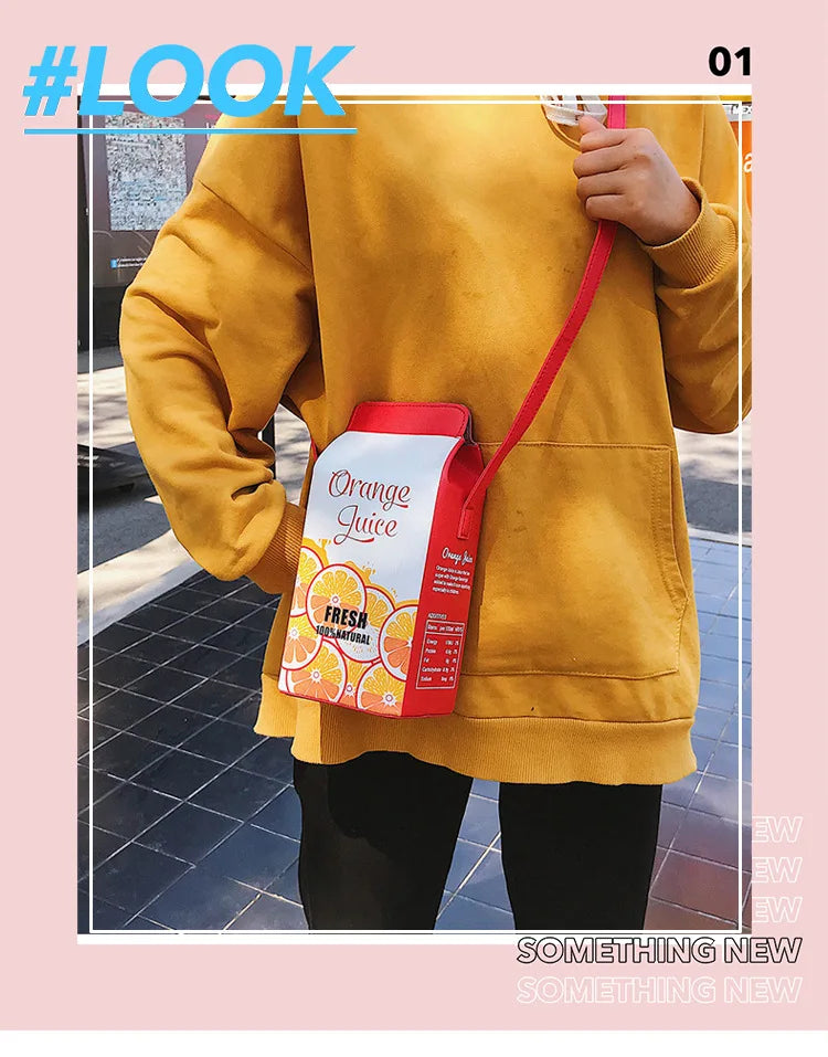 Vedazzling Milk Box Women Shoulder Bag