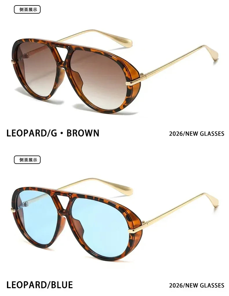 Fashion Leopard Print Alloy Sunglasses