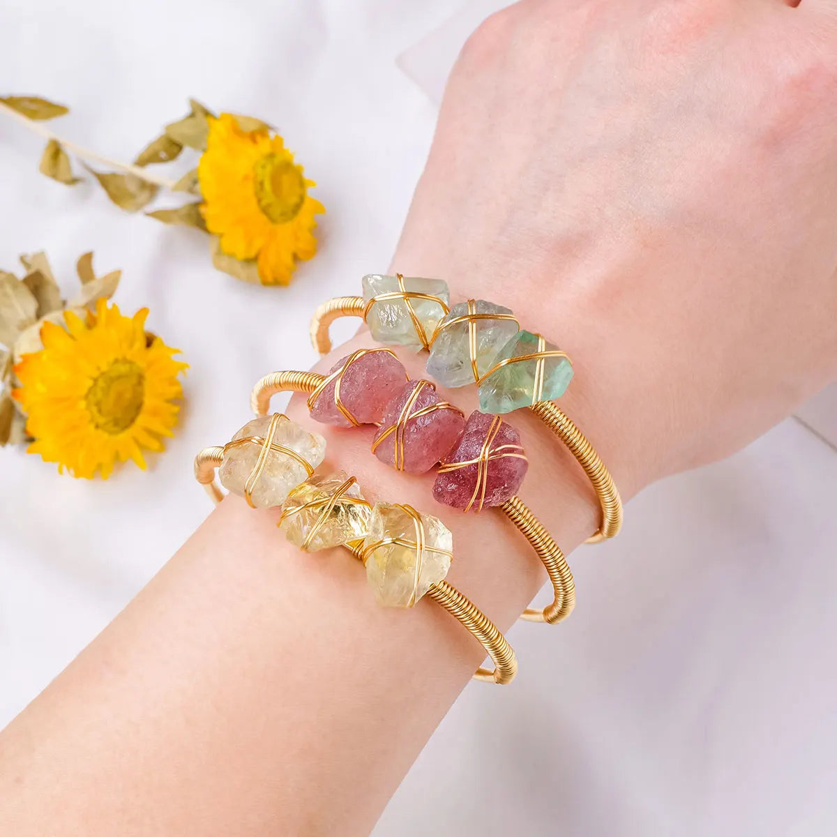 Crystal Rough Raw Stone Bracelet