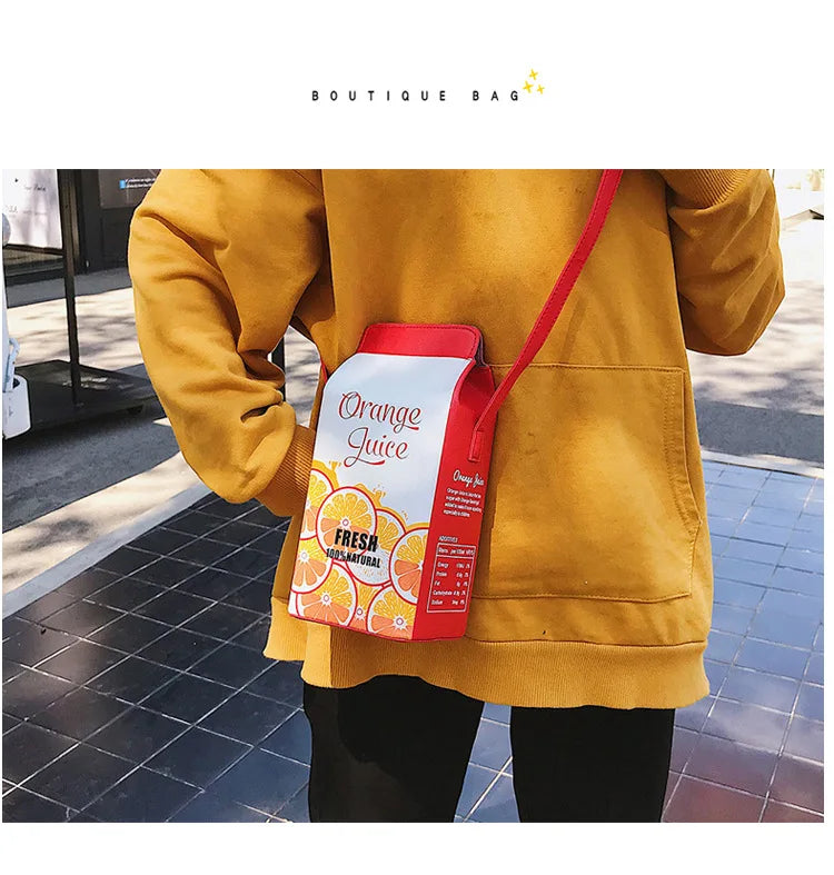 Vedazzling Milk Box Women Shoulder Bag
