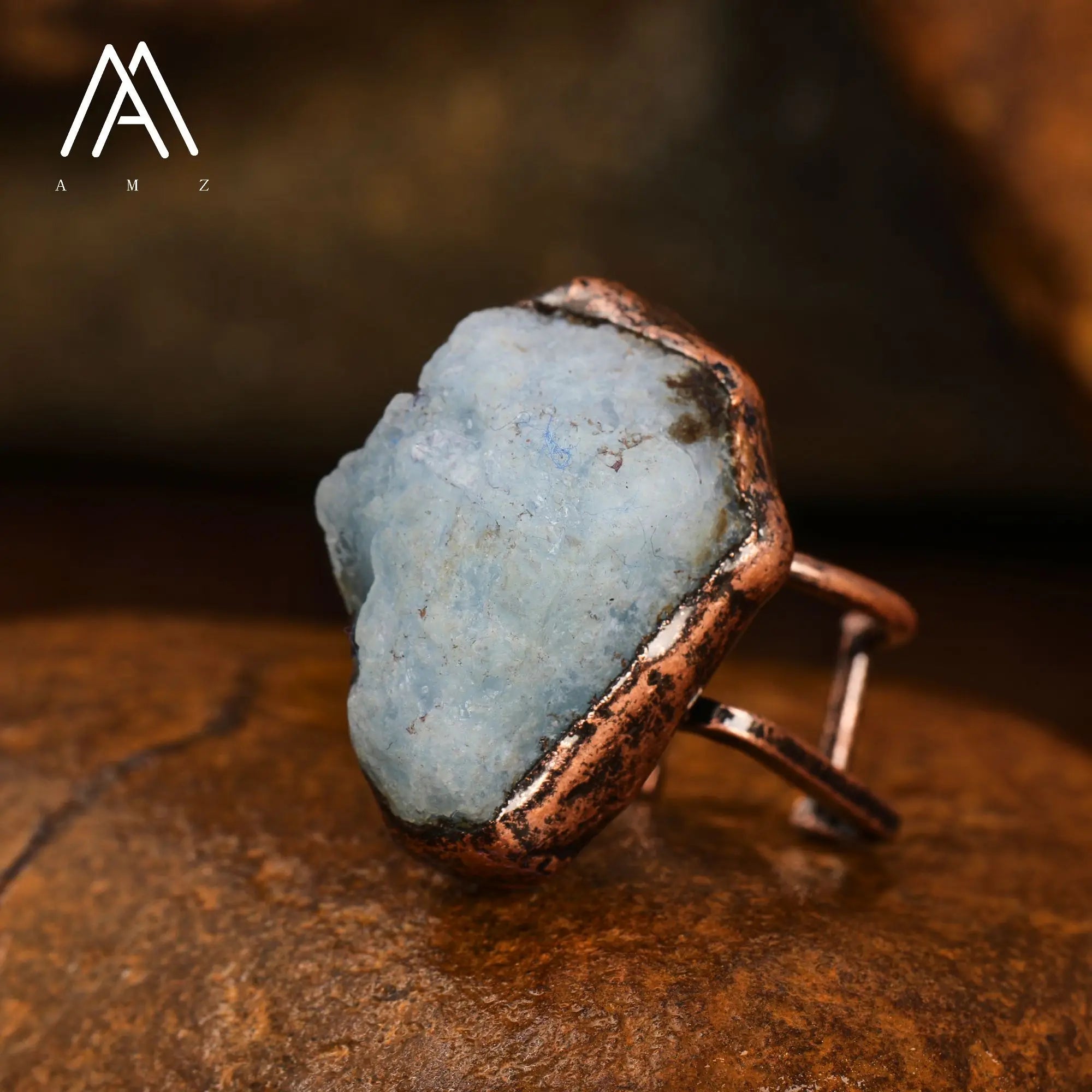 Natural Citrines Amethysts Quartz Beads Bronze Finger Rings For Women Gemstones Double Beads Open Adjustable Rings Dropship