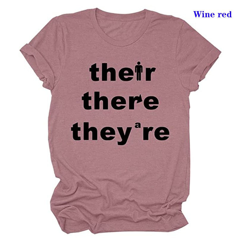 Their There They're  Grammar Graphic T-Shirt
