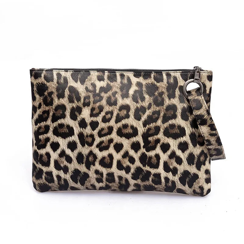 Vedazzling Handbag Fashion Women Leopard Clutch Bucket Bag Messenger Bag Ladies Leopard Zebra Leather Simple Crossbody Bag