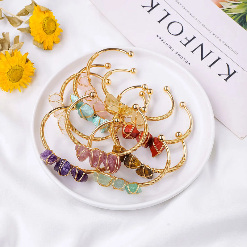 Crystal Rough Raw Stone Bracelet
