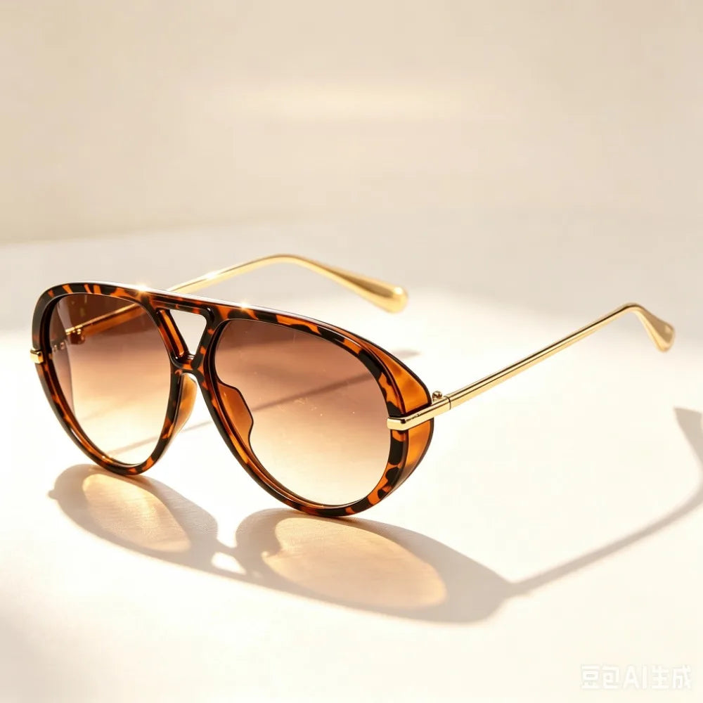 Fashion Leopard Print Alloy Sunglasses