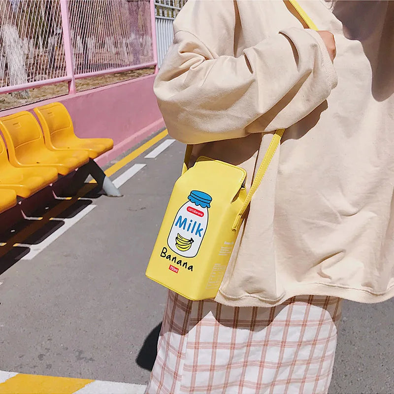 Vedazzling Milk Box Women Shoulder Bag