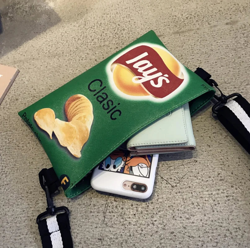 Funny Potato Chips Crossbody Handbag