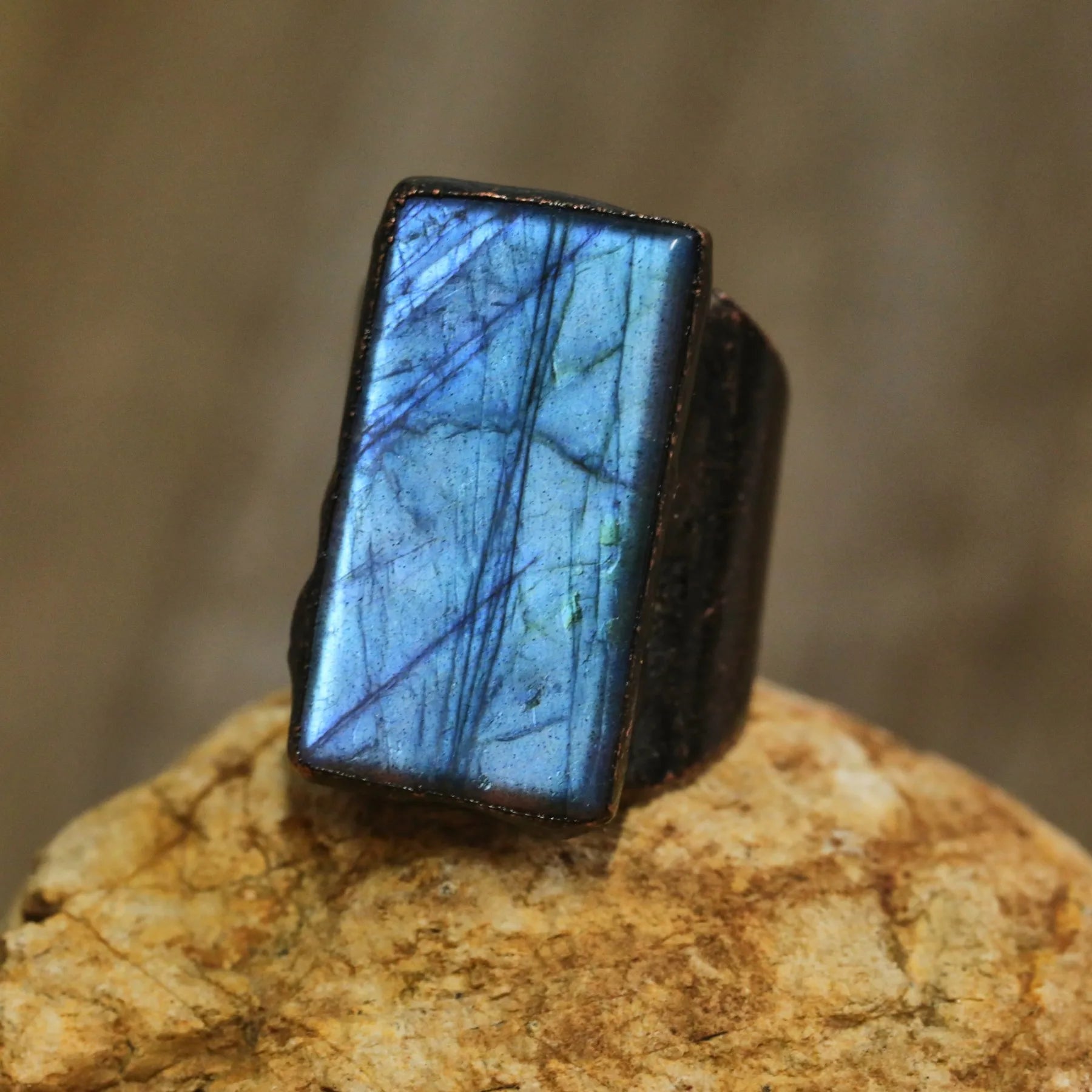 Natural Citrines Amethysts Quartz Beads Bronze Finger Rings For Women Gemstones Double Beads Open Adjustable Rings Dropship