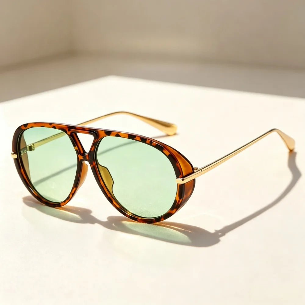 Fashion Leopard Print Alloy Sunglasses
