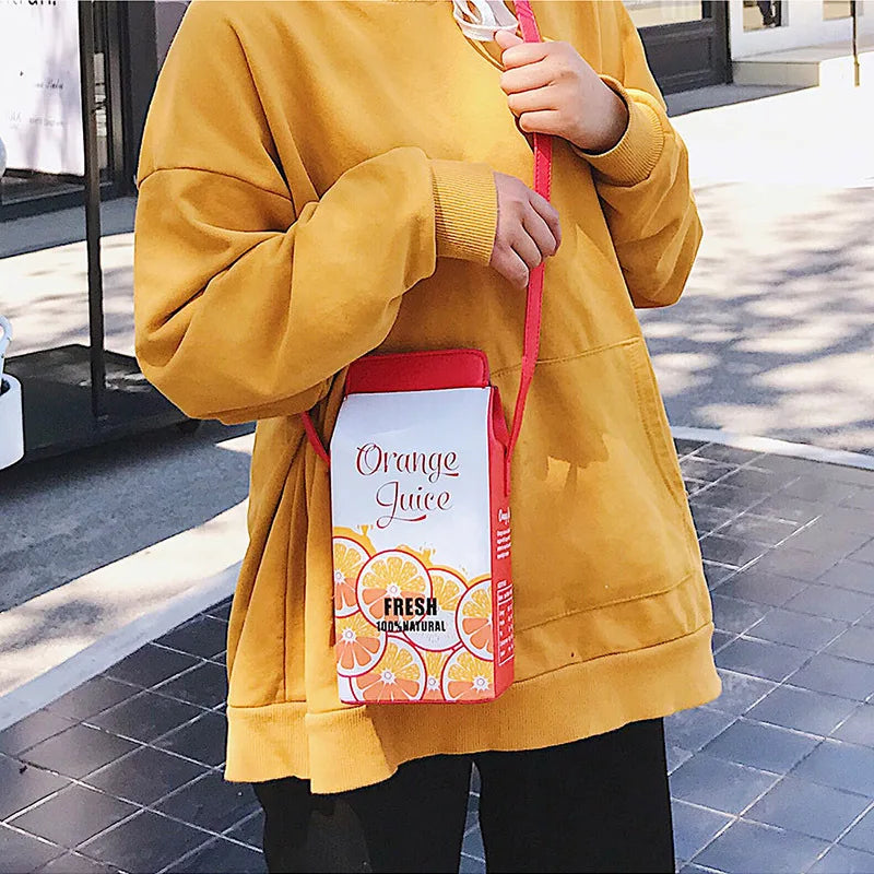 Vedazzling Milk Box Women Shoulder Bag