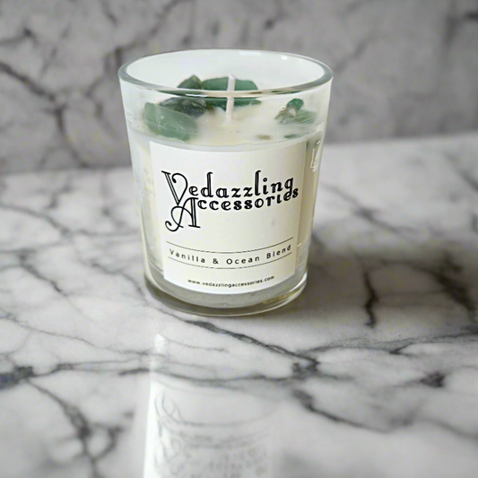 Vedazzling Vanilla & Ocean Gemstone Candle- Vedazzling Accessories