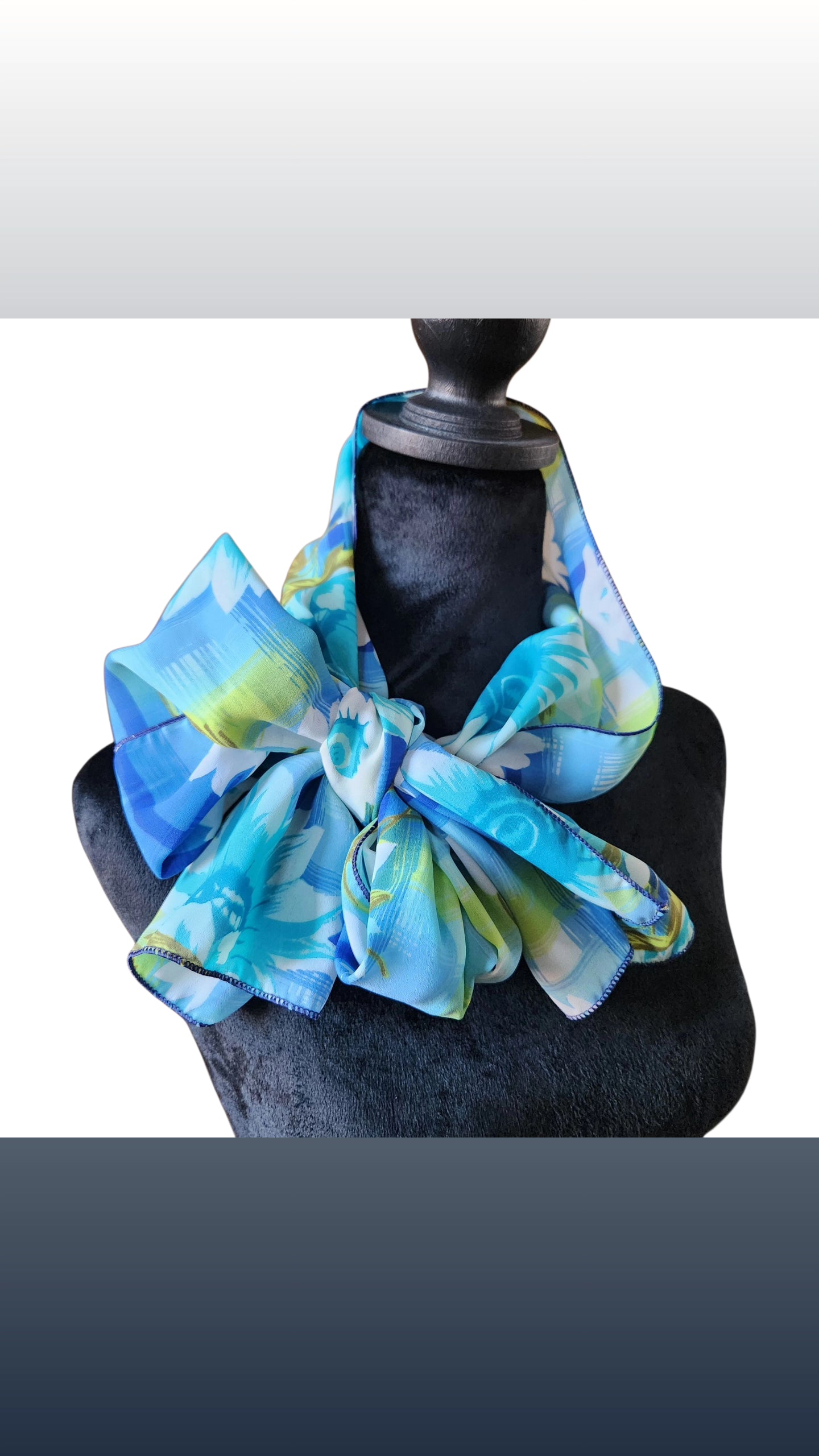 Vintage Floral Scarf-Azul