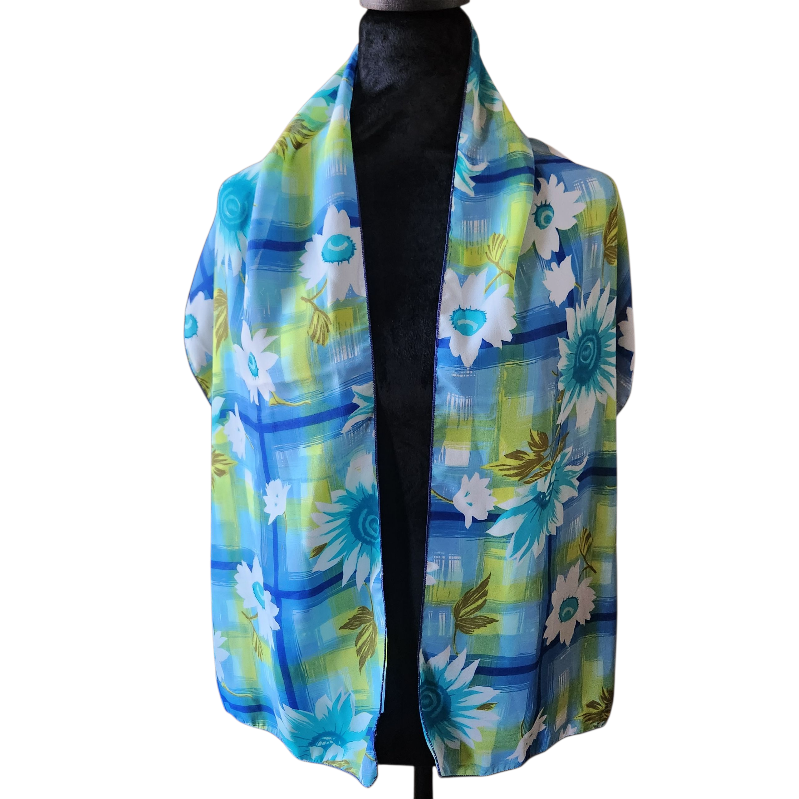 Vintage Floral Scarf-Azul