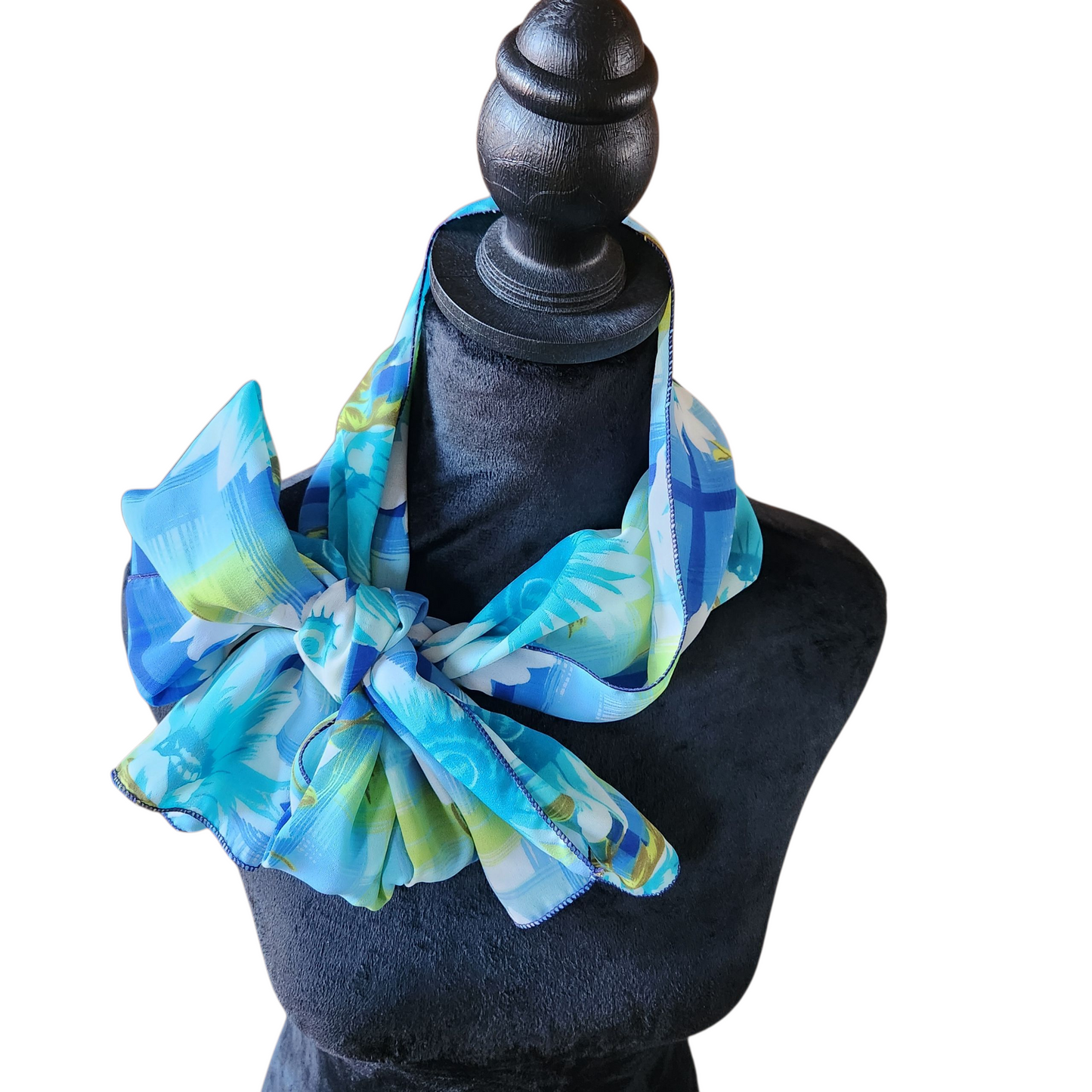 Vintage Floral Scarf-Azul