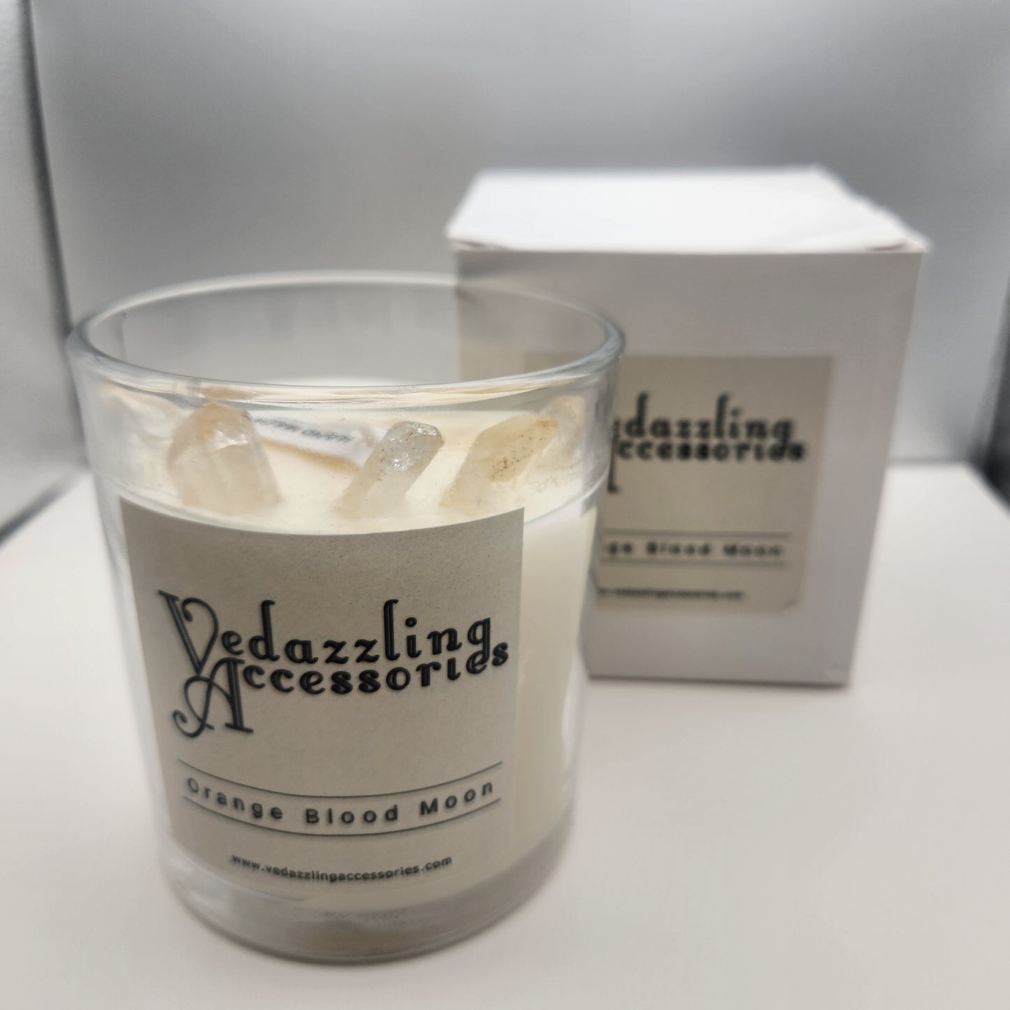 Vedazzling Orange Blood Moon Candle