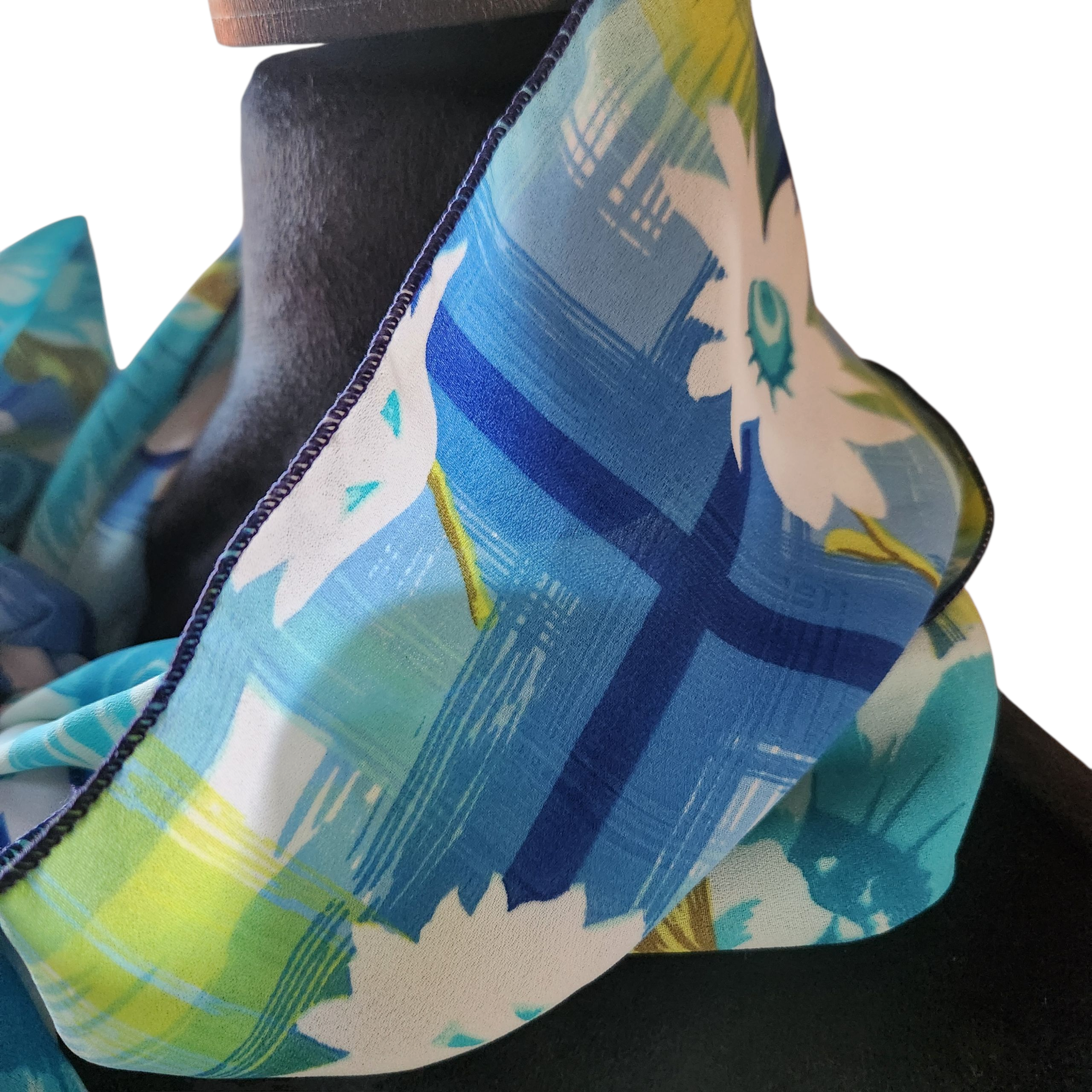 Vintage Floral Scarf-Azul