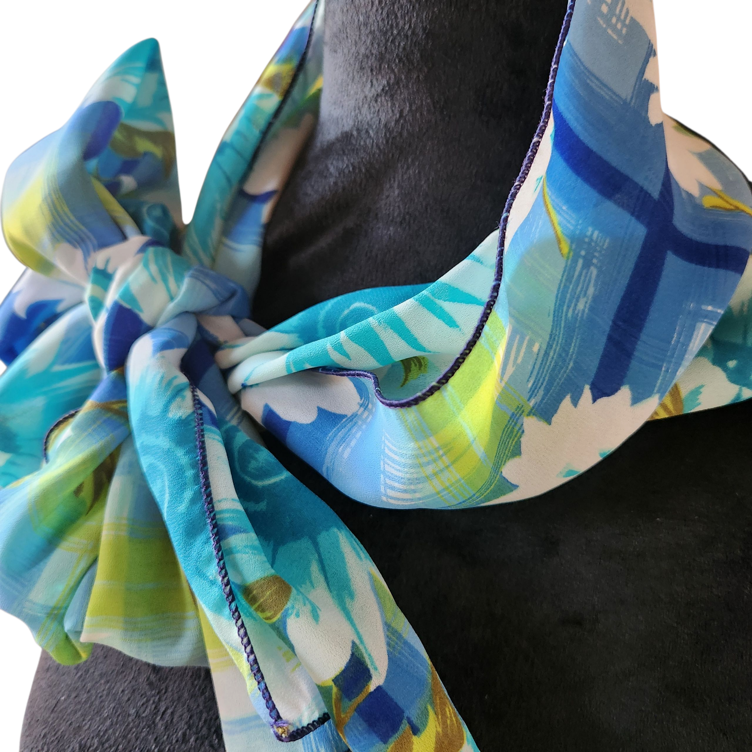 Vintage Floral Scarf-Azul