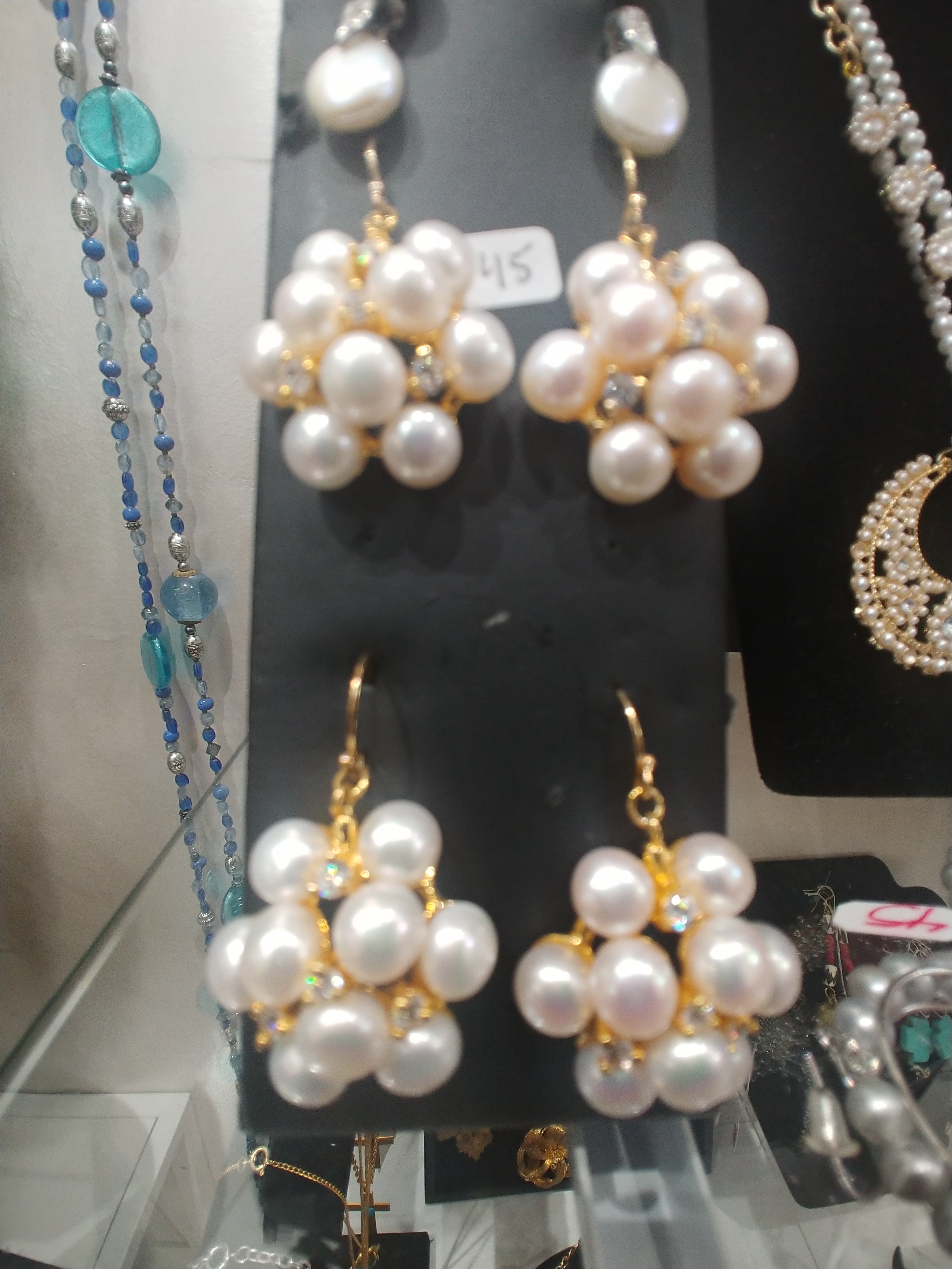 Cluster Band Gold Earrings - Vedazzling Accessories