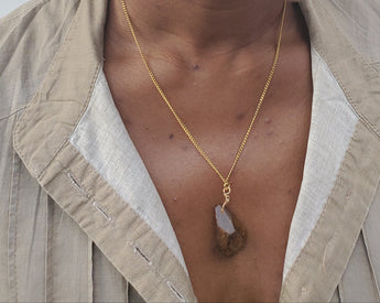 Raw Natural Stone Necklace - Vedazzling Accessories