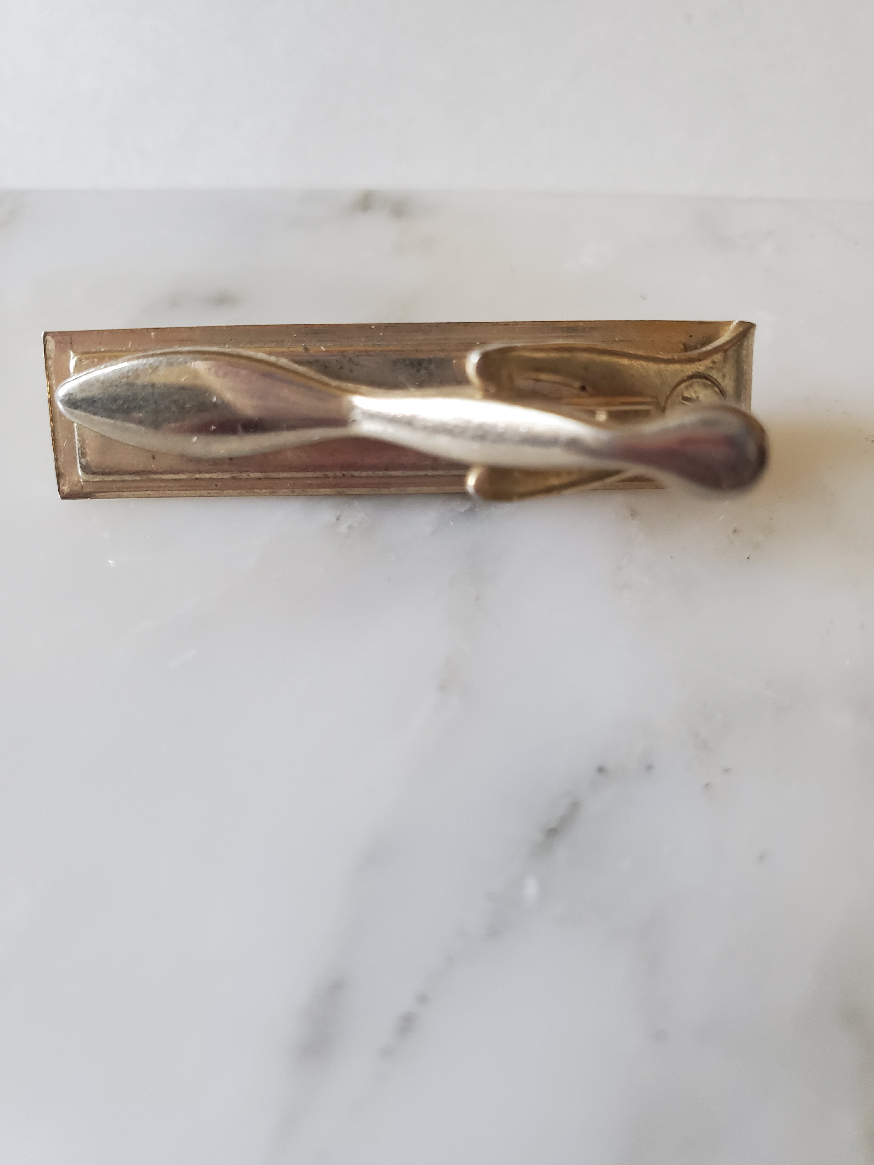 Cream Tie Clip Mens
