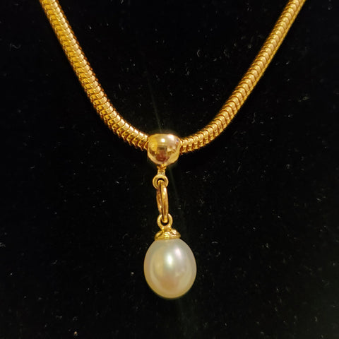 Gold One Note Pearl Necklace- Vedazzling Accessories