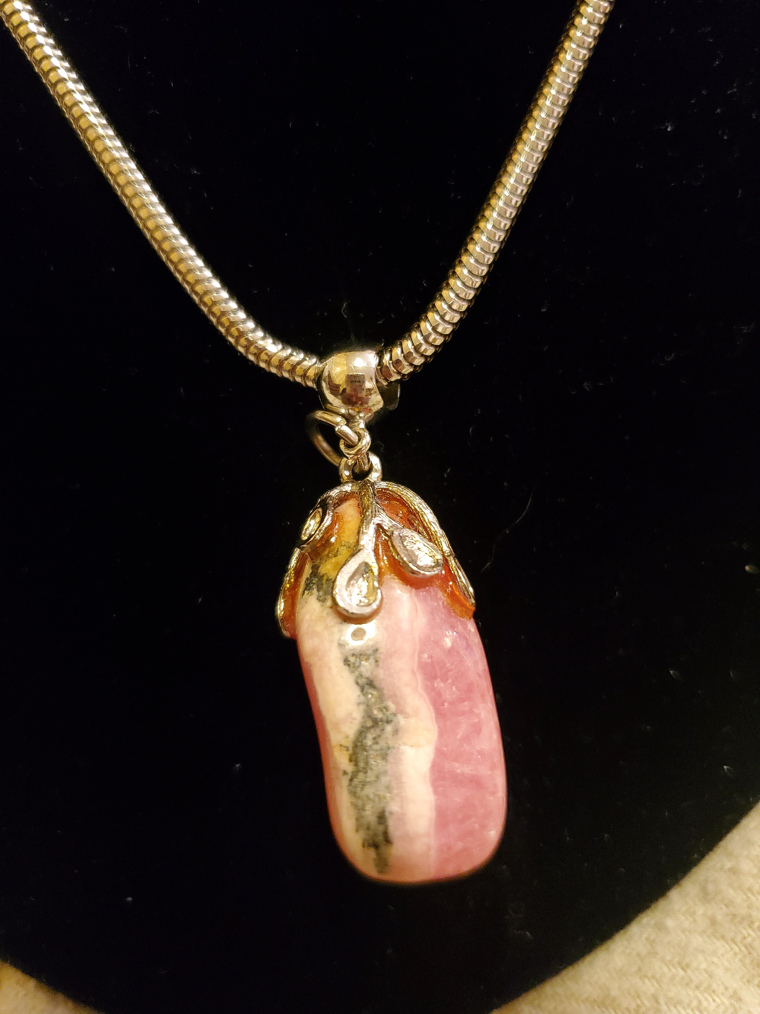 Raw Rhodochrosite Necklace