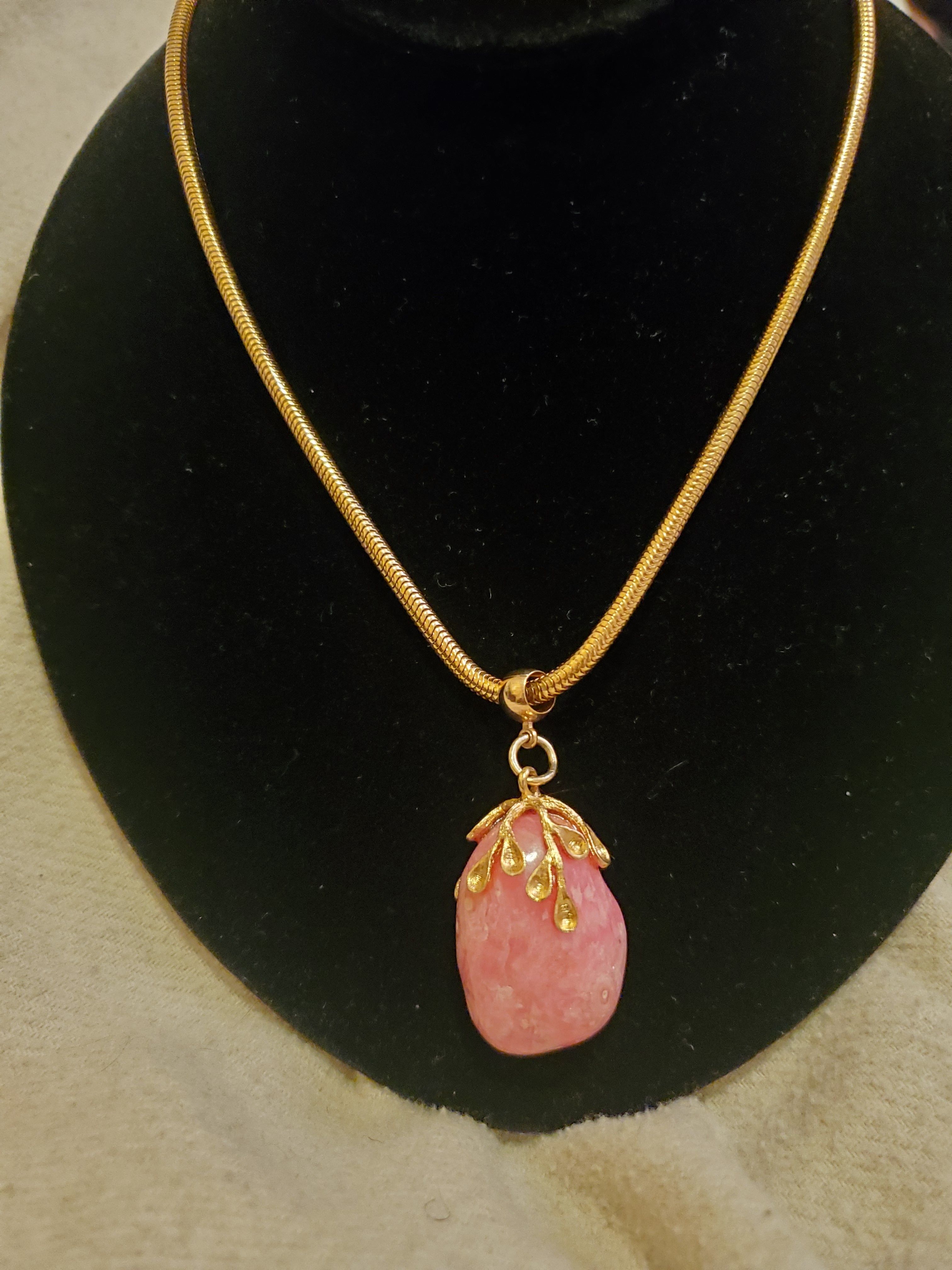 Raw Rhodochrosite Necklace