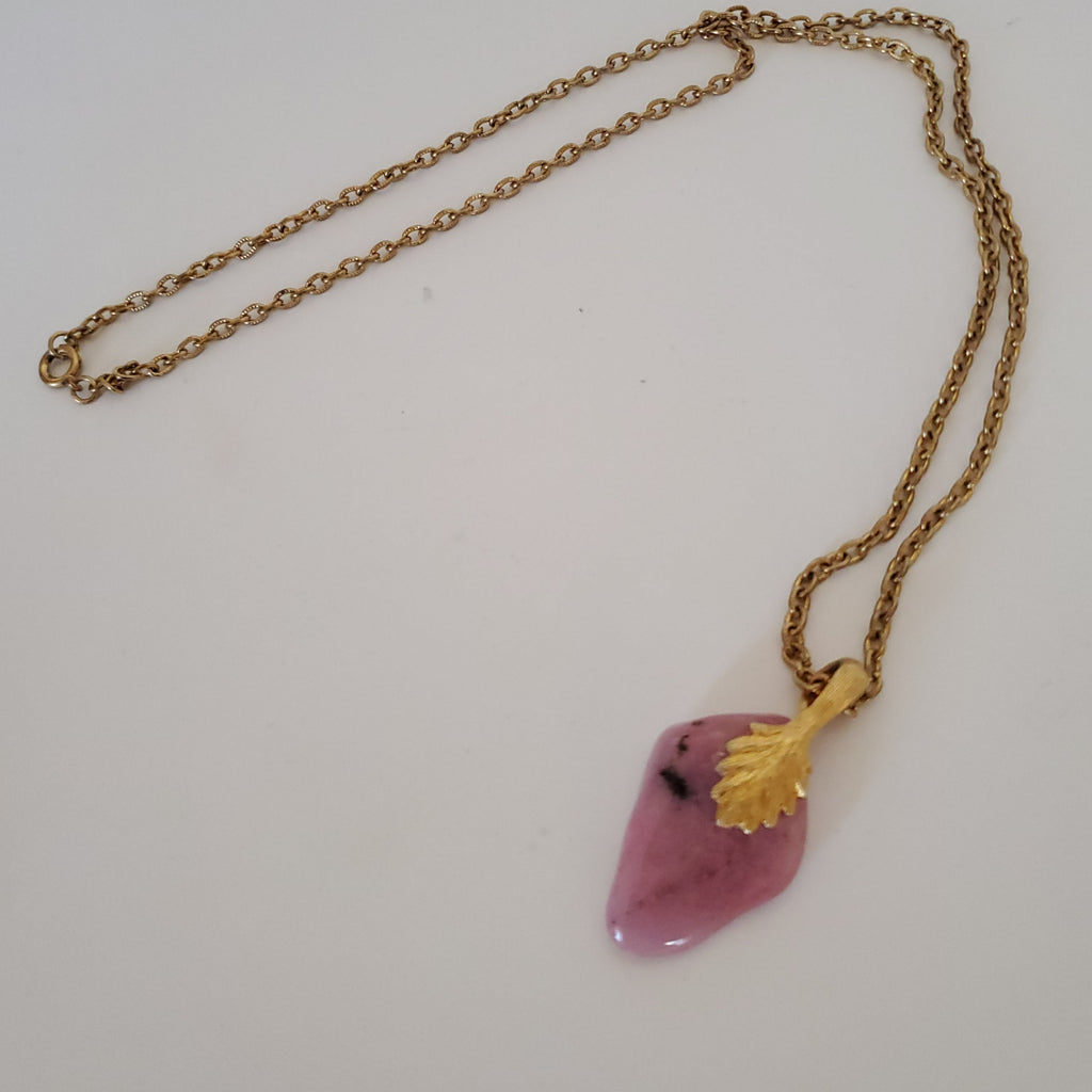 Carnelian Leaf Stone Necklace-Vedazzling Accessories