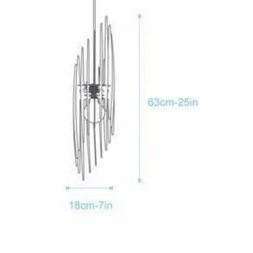 DEZAART Scandinavian Wood Pendant Light (8” Ø) – Oak COLORED MDF Light Shade / 1 Meter Cord Length / E27 Bulb – Modern Wood Chandelier – Statement Lighting for Home & Office