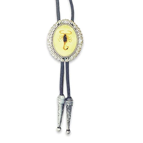 Real Gold Scorpion Bolo Tie, Glow in Dark Bolo Tie, Bug Gothic Western Necktie, Unisex Suit Accessory, Specimen Necklace