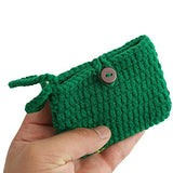 BIBITIME Crochet ID Credit Card Protective Sleeve Purse Mini Coin Changes Wallet (3.9 inches x 2.7 inches, Dark Green)