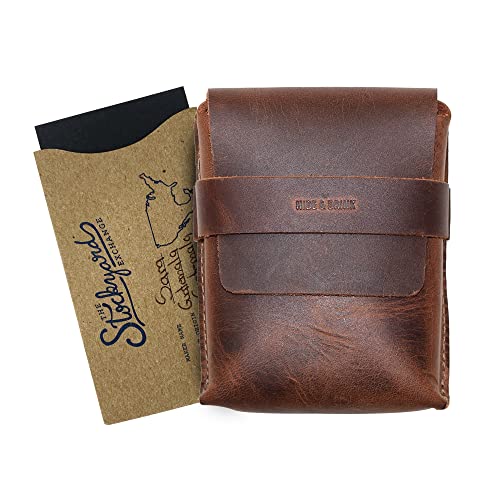 Hide & Drink, Leather Card Organizer Pouch, Holds Up to 12 Cards Plus Folded Bills / Coin Holder / Vintage / Stylish / Accessories, Handmade - Bourbon Brown