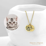 Custom Pet Gifts Cat memorial necklace Custom Pet Jewelry Dog Mom Memorial Jewelry Custom Pet Portrait - CN-AP (Silver)