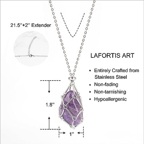 LAFORTIS 22Inch Interchangeable Crystal Holder Necklace Stainless